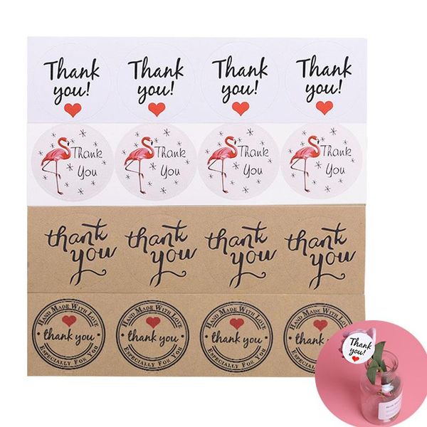 

gift wrap 50/60/100pcs handmade thank you paper label stickers adhesive seal for candy bag gifts wrapping wedding birthday party favors
