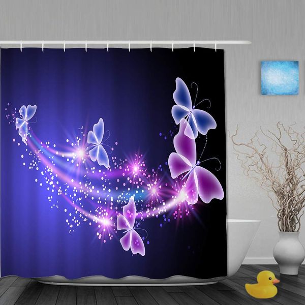 

shower curtain bath curtain set with hooks fairy tale butterfly elf
