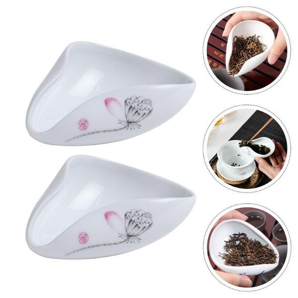 

spoons 2pcs ceramic teaspoon tea spoon elegant dispenser tealeaf holder