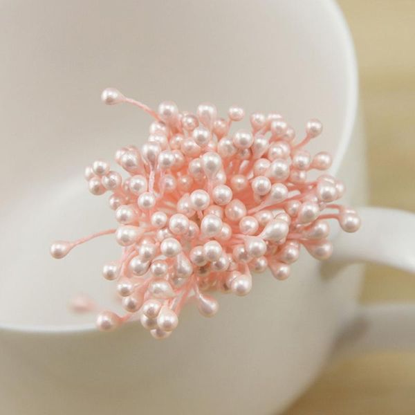 

decorative flowers & wreaths 300pcs diy cake matte craft scrapbooking mini pearl double heads cards wedding pistil decoration artificial flo