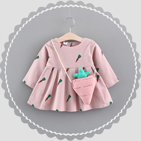 

girl's dresses fall kids dress baby girls long sleeve children clothing 0-3 years, Red;yellow