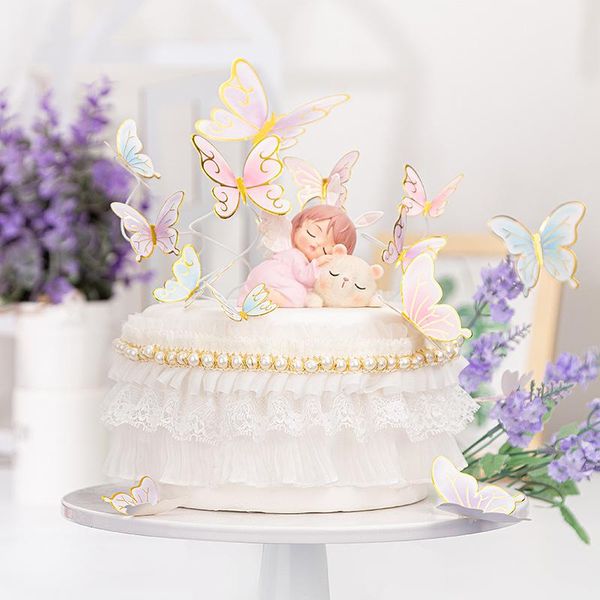 

other festive & party supplies creative arrivals cake decorations pink blue purple butterflies happy birthday ers for decor caking suppl