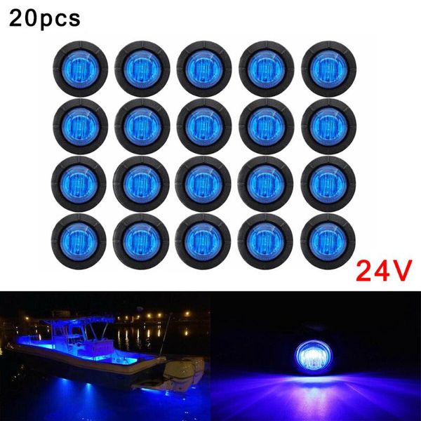 

emergency lights 20pcs led light 24v marking pc lens + rubber base 3/4 inch durable highquality safely