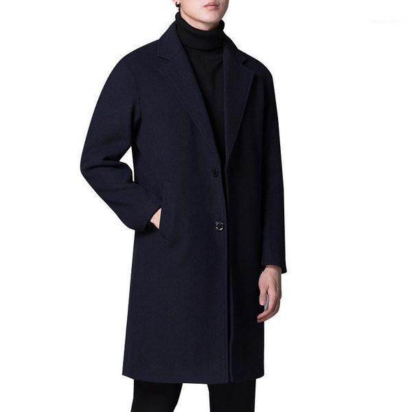 

men's trench coats winter coat men 2021 wool woolen casual long slim black windbreaker more sizes -xxxl, Tan;black