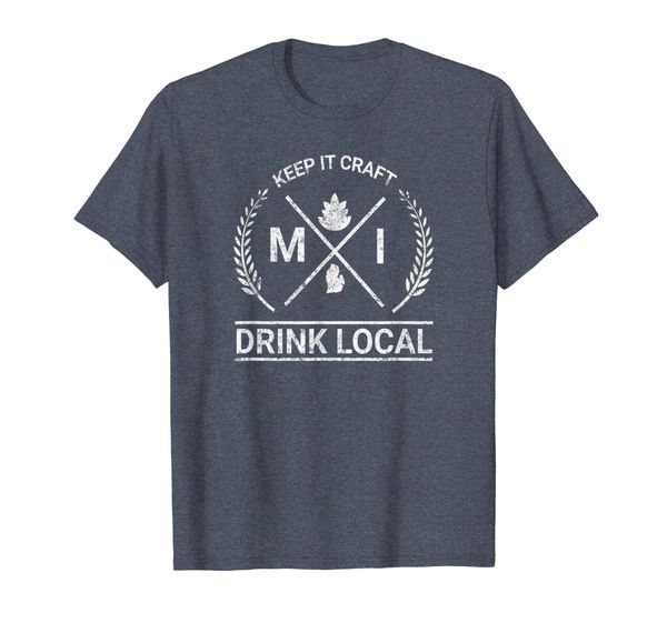 

Drink Local Michigan Vintage Craft Beer Brewing T-Shirt, Mainly pictures