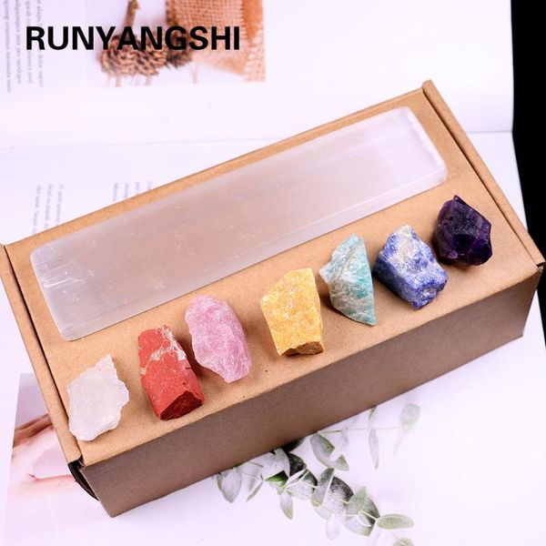 

decorative objects & figurines natural 7 color crystal rough energy stone chakra therapy yoga irregular reiki healing crystals