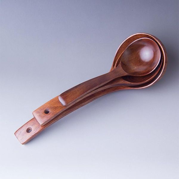 

spoons japanese household soup wooden spoon tableware small with for eating stirring kitchen tool