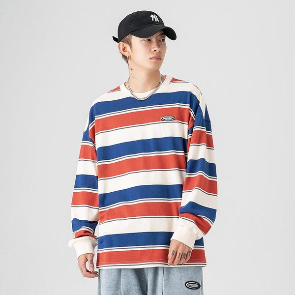 

men's hoodies & sweatshirts men striped spring autumn brand fashion mens male loose couple outfit hip hop hoodie, Black