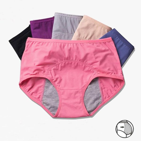

women's panties menstrual briefs leak proof incontinence environmetal underwear period high warm female women pants drop, Black;pink