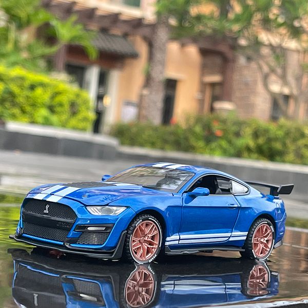

new 132 high simulation supercar ford mustang shelby gt500 car model alloy pull back kid toy car 4 open door childrens gifts