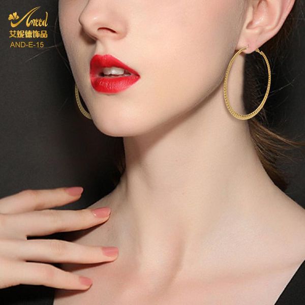 

hoop & huggie round golden earrings for woman fashion 24k earing 2021 trend stud india birthday gift ear cuffs party gifts jewelries, Golden;silver
