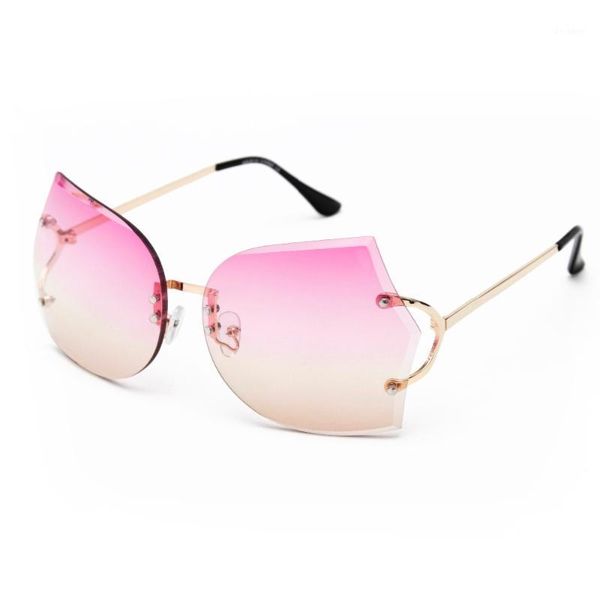 

arrival girl unique rimless sunglasses women retro ombre lens glasses eyeglass frame for 1