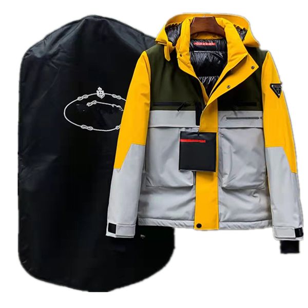 

2021 winter down jacket men's down jacket hooded thick coat men and women couple windbreaker jacket, Black