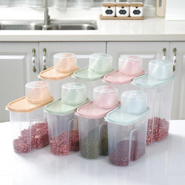 

large capacity kitchen cupboard sealed whole grain storage tank bottles & jars