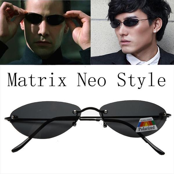 

matrix neo style polarized sunglasses ultralight rimless men driving brand design sun glasses oculos de sol, White;black