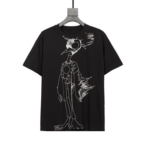 

men's t-shirts mens t shirts sketch bird black white men women stylist couples shirt size xs- xgsv, White;black