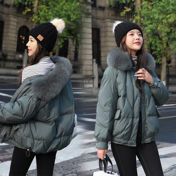 

ladies short winter jacket women parkas outerwear casual warm coat female hooded cotton padded parka mujer women's down &, Black