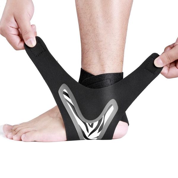

pair ankle support brace foot bandage sprain prevention stretchable adjustable sports fitness protection guard, Blue;black