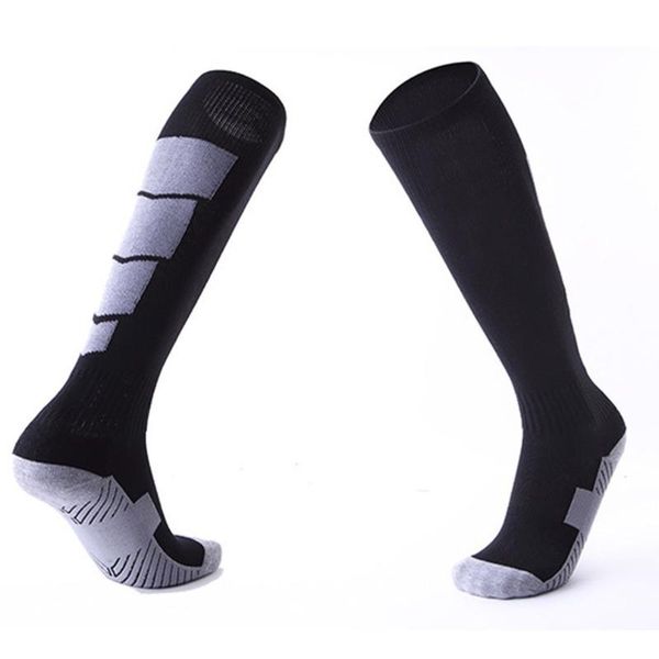 

sports socks 1 pair anti-slip soccer men sock football knee above long stockings high for baseball basket, Black