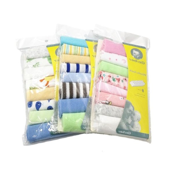 

small square towel baby saliva small handkerchief feeding 8 pack baby products gift, White