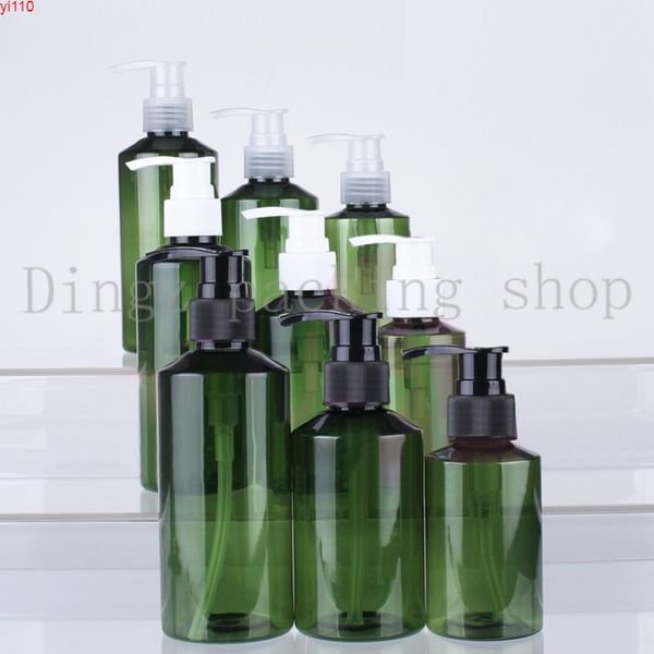50pcs 100ml 150ml 200ml bottiglia di lozione cosmetica in plastica verde, bottiglia di shampoo per imbottigliamento vuota, bottiglia rotonda greengoods