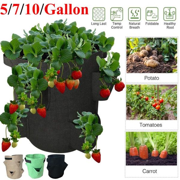 

planters & pots flower plant grow bag strawberry container vegetable gardening thicken pot planting garden tool d30