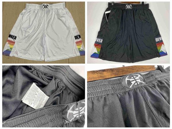 

denver nuggets men 2019/20 iconedition swingman jersey performance basketball shorts, Black;red