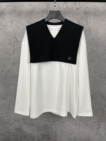 

women's t-shirt alesand*w* shawl hoodie the is detachable white, stripes