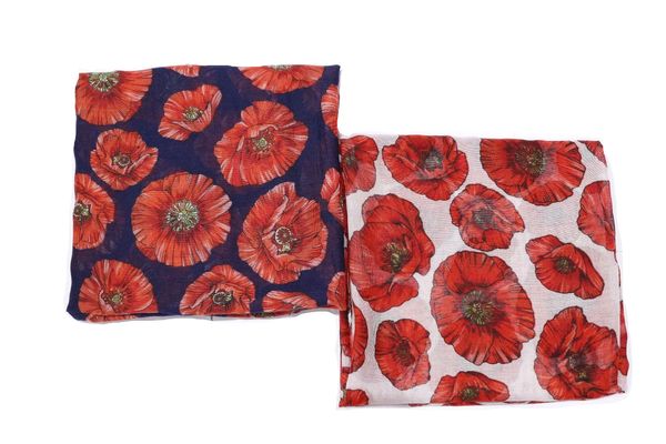 Moda Linda Poppy Pattern Scarves Shawls Mulheres Long Soft Beach Head Floral Lenço Neck Hijib 2 Cor