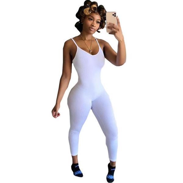 

women's jumpsuits & rompers uhhfuyf summer women streetwear sleeveless fashion outfits high waist solid casual skinny, Black;white