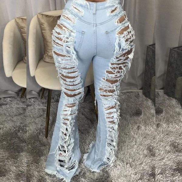 

echoine casual loose blue jeans hollow out wide leg denim pants women high waist streetwear harajuku straight trousers 2021 women's