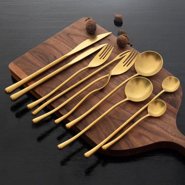 

stainless steel tableware steak pasta knife fork spoon ice cream coffee cake fruit dessert bento lunches party dinnerware sets