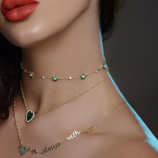 

pendant necklaces 2021 fashion summer design girl jewelry minimal delicate cute lovely rainbow flower charm colorful cz link chain necklace, Silver