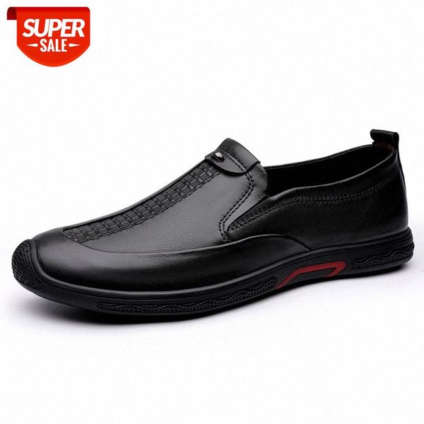 

the first layer of fashionable casual driving leather shoes, old one-legged comfortable cowhide business office shoes #oa61, Black