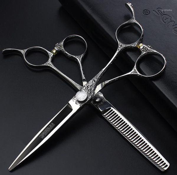 

hairdressing scissors 6 inch flat cut non-marking special tooth cutting tool for thinning hair pair of barber1