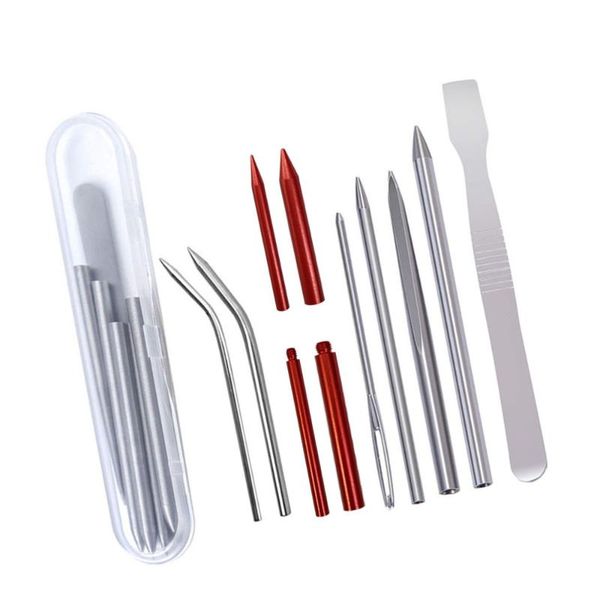 

outdoor gadgets 1 set/10pcs stitching smoothing tool bracelet weaving set paracord braiding kit