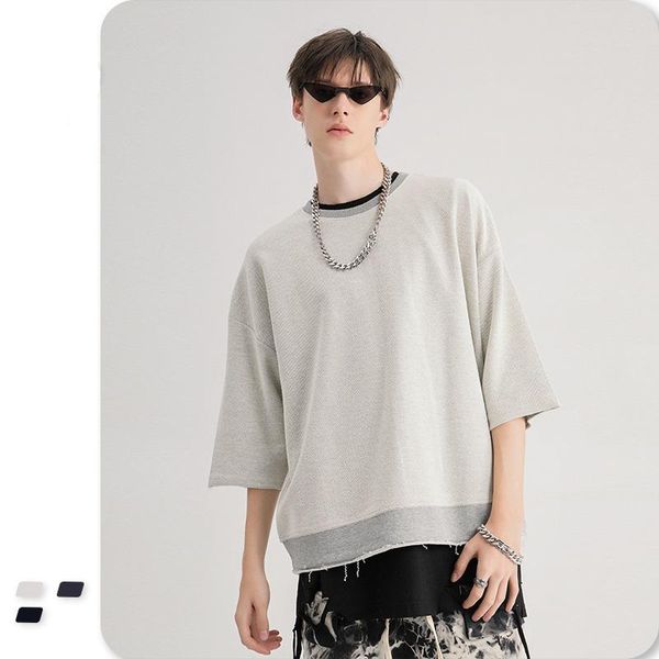 

men's t-shirts summer clothing pure color t-shirt loose ladies blouse, White;black