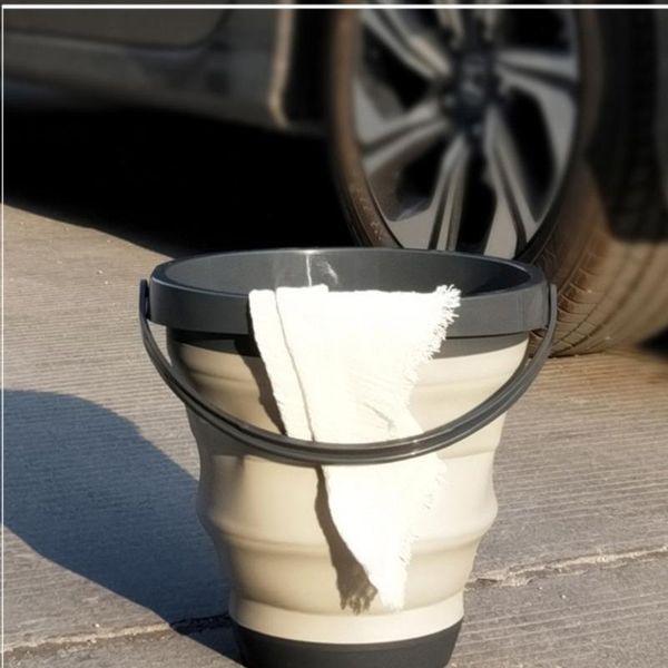 

buckets silicone bucket for fishing promotion folding washing car supplies outdoor square 8l bathroom kitchen