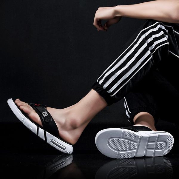 

shoes rubber sandalet de slide erkek sandals sandles piscine para herren transpirables uomo cuir deportivas outdoor man men ete slippers, Black