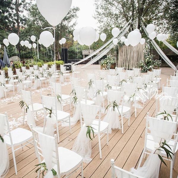 

10pcs organza wedding chair sashes party banquet decor back decoration streamers