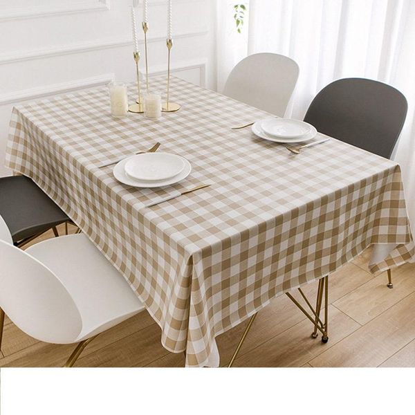 

checkered oil-proof tablecloth coffee table dining waterproof printing cover cloth