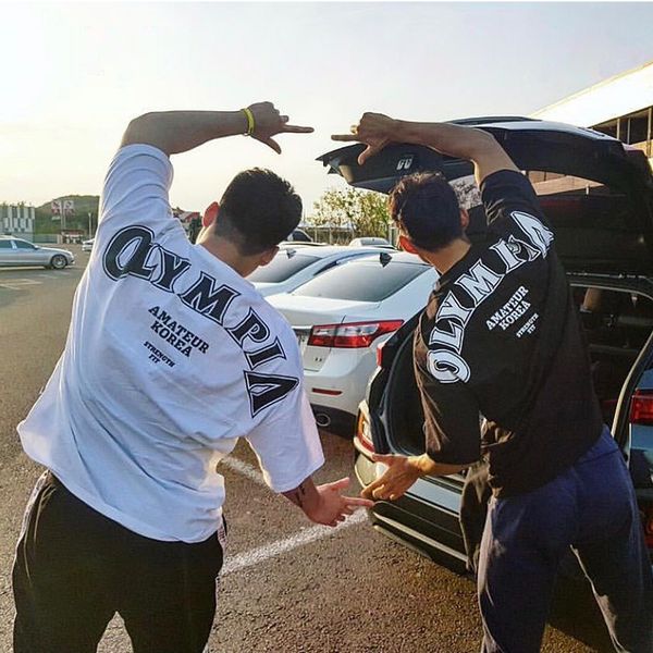 

men's t shirts muscle fitness brothers spring and summer loose size sports stretch slim basketball training shirt, White;black