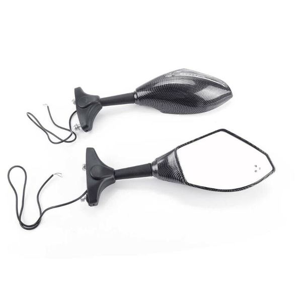 

motorcycle mirrors 2pcs led turn signals integrated indicator rearview racing