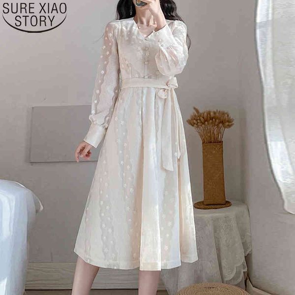 

vintage women long sleeve bandage dresses vestido feminino sweet v-neck button lace up a-line high waist dress 12919 210417, Black;gray