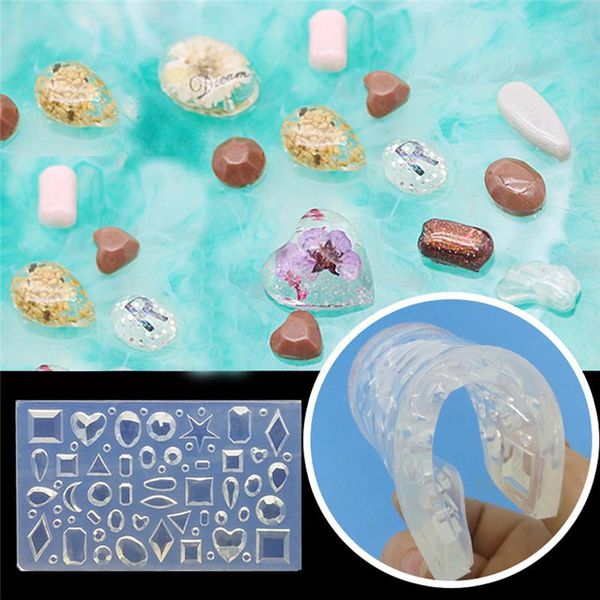 

nail art equipment 3d silicone diamond jewelry mold for decorations geometric templates nails diy cake patterns, Silver