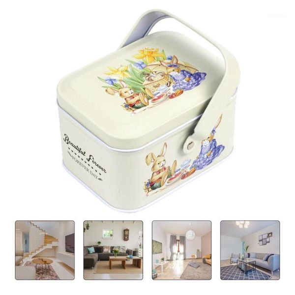 

storage bottles & jars 2 pcs easter iron candy jar portable box parctical