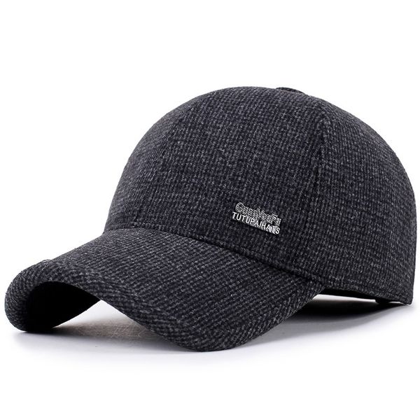 

middle-aged and elderly baseball cap men's winter woolen dad old man hats windproof warm casual hat for men