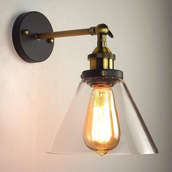 

vintage modern led wall lamp adjustable industrial glass lighting sconce retro light fixture bedside lampshade home decor lamps