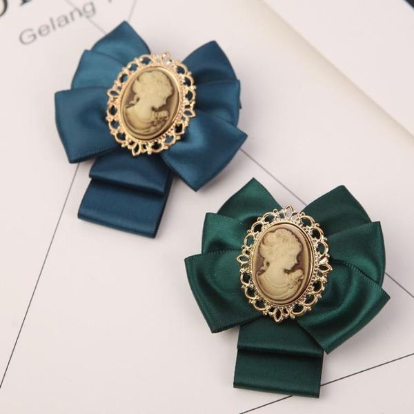

korean brooch bow tie fashion ladies jewelry gift blue green satin ribbon bow-knot college uniform shirt accessories neck ties, Blue;purple