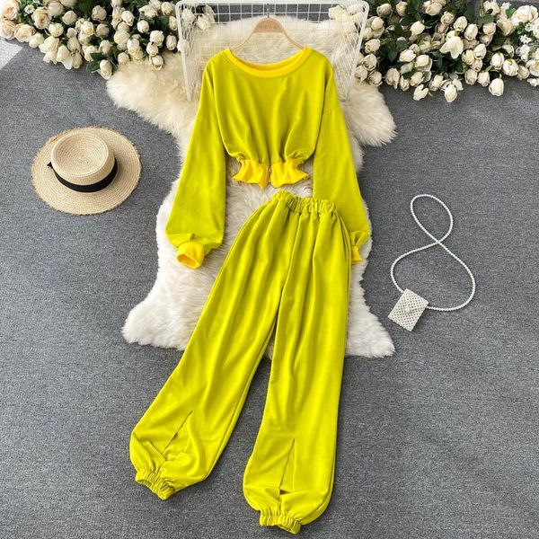 

women's two piece pants tracksuit 2 set pullover sweatshirt + cargo suit female autumn spring sets sportswear suits, White